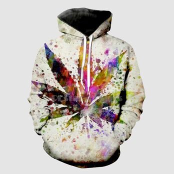 Cannabis Print Pullover Fleece Hoodie