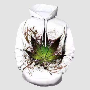 Cannabis Print Pullover Fleece Hoodie