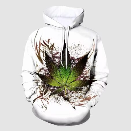 Cannabis Print Pullover Hoodie
