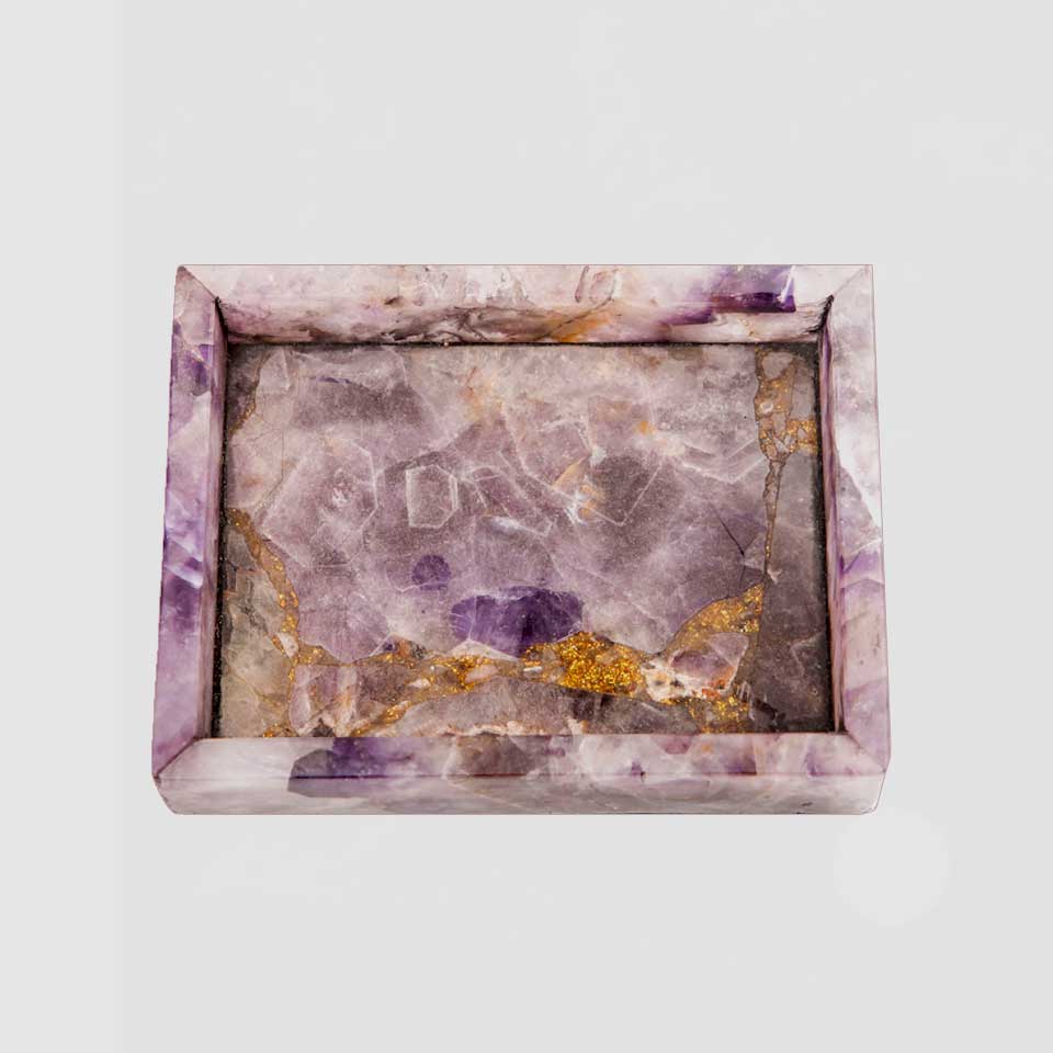 Natural Gemstone Crystal Ashtray Amethyst