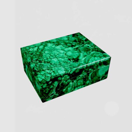 Natural Gemstone Crystal Container Malachite