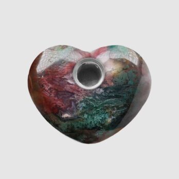 Gemstone Heart Pipe Moss Agate