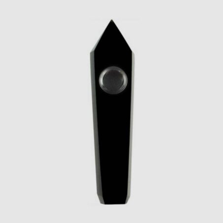 Natural Gemstone Crystal Wand Pipe Obsidian Black