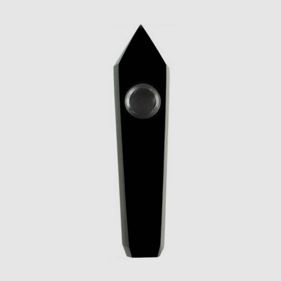 Natural Gemstone Crystal Wand Pipe Obsidian Black