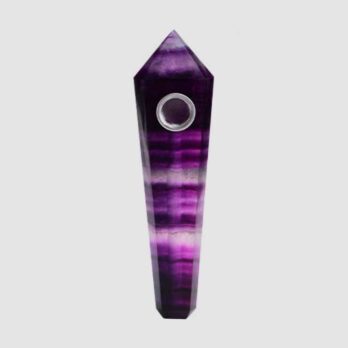 Gemstone Wand Pipe Fluorite Purple