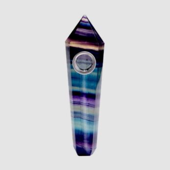 Gemstone Wand Pipe Fluorite Rainbow