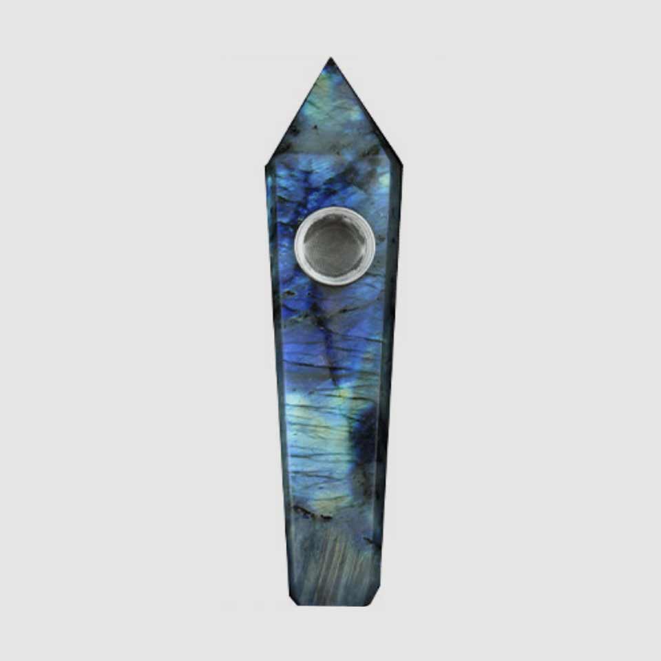 Natural Gemstone Crystal Wand Pipe Labradorite