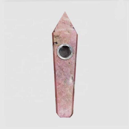 Natural Gemstone Crystal Wand Pipe Rhodonite