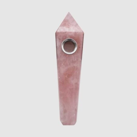 Natural Gemstone Crystal Wand Pipe Rose Quartz