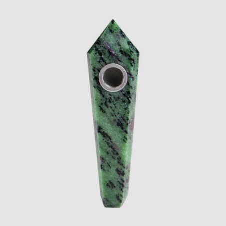 Natural Gemstone Crystal Wand Pipe Ruby Zoisite