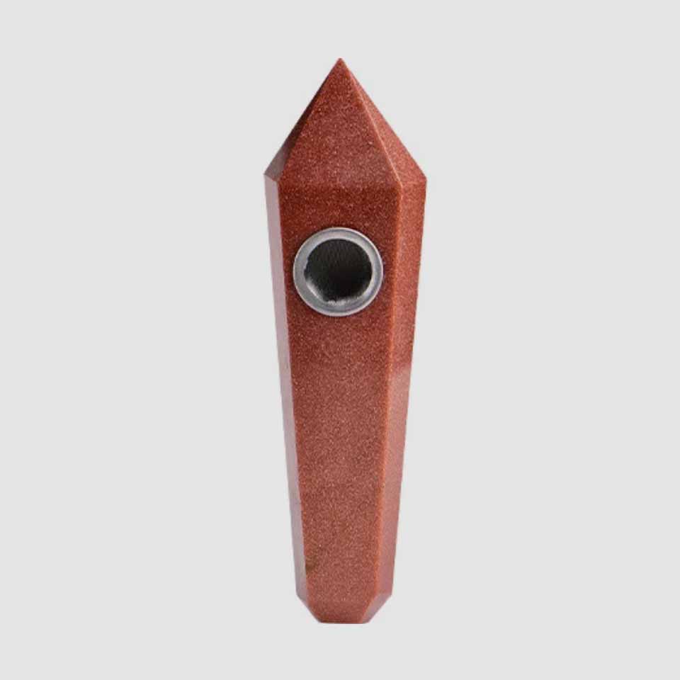 Natural Gemstone Crystal Wand Pipe Sandstone Red
