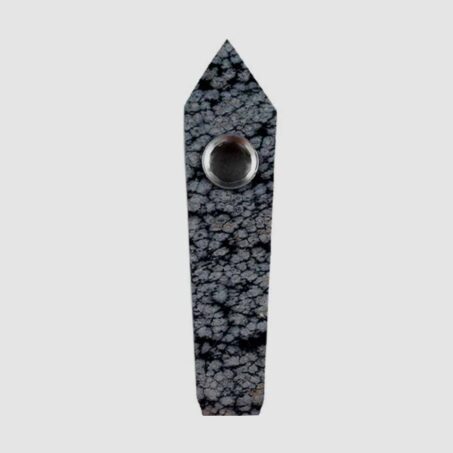 Natural Gemstone Crystal Wand Pipe Snowflake Obsidian
