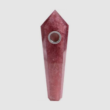 Natural Gemstone Crystal Wand Pipe Strawberry Quartz
