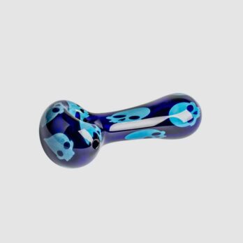 Red Eye Tek Glass Skull Pipe Blue
