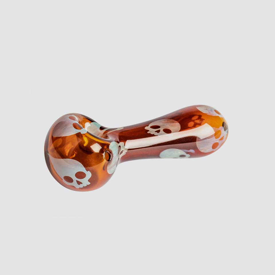 Red Eye Tek Glass Skull Pipe